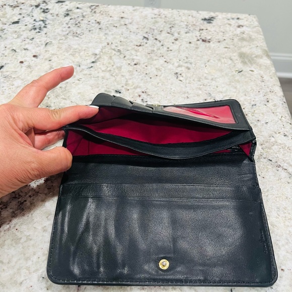 Cole Haan Black Leather check book wallet - Picture 5 of 8
